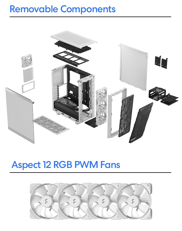 Fractal Design Meshify 2 Compact RGB White Computer Case